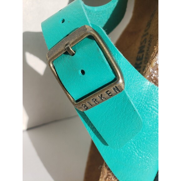 Birkenstock Gizeh Regular Fit Birko Flor Teal Jade Women US 5 (EU 36) Birko Flor - Picture 5 of 12